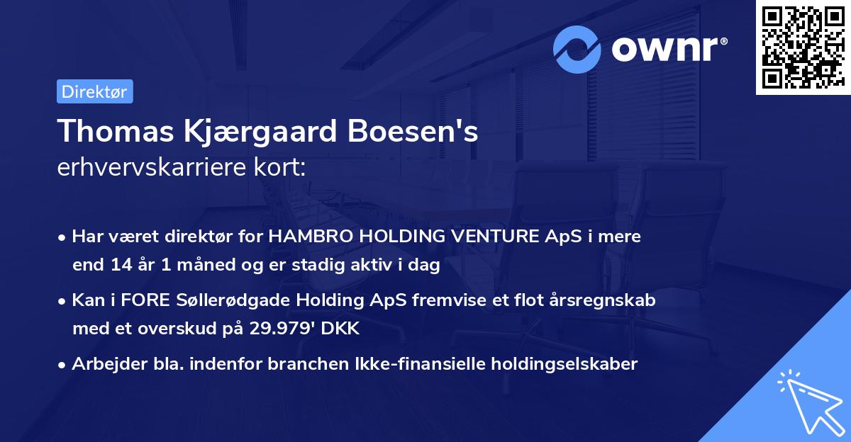 Thomas Kjærgaard Boesen's erhvervskarriere kort