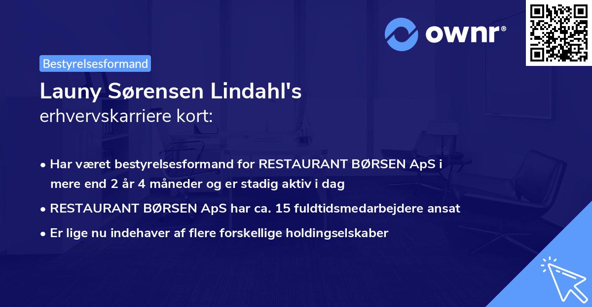 Launy Sørensen Lindahl's erhvervskarriere kort