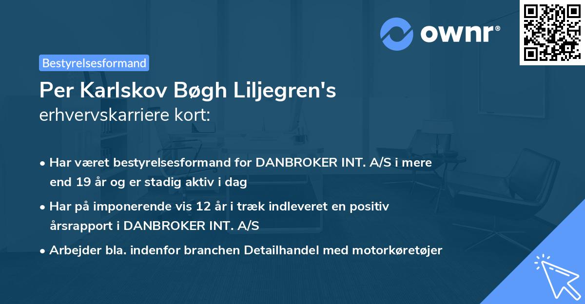 Per Karlskov Bøgh Liljegren's erhvervskarriere kort