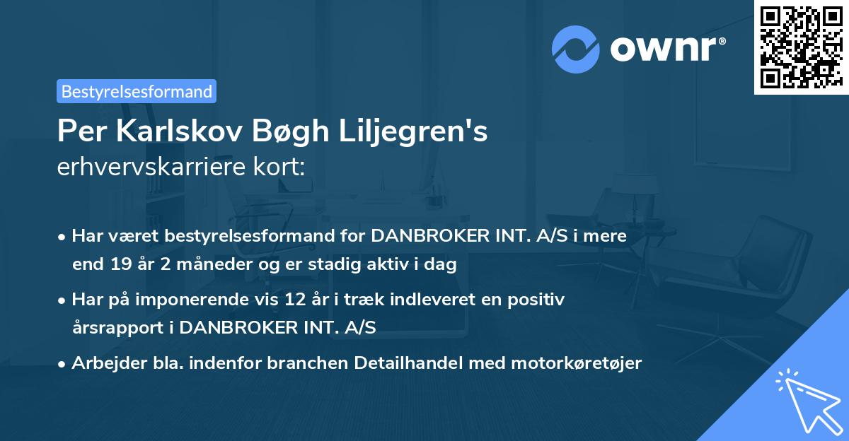 Per Karlskov Bøgh Liljegren's erhvervskarriere kort