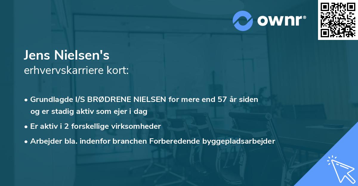 Jens Nielsen's erhvervskarriere kort