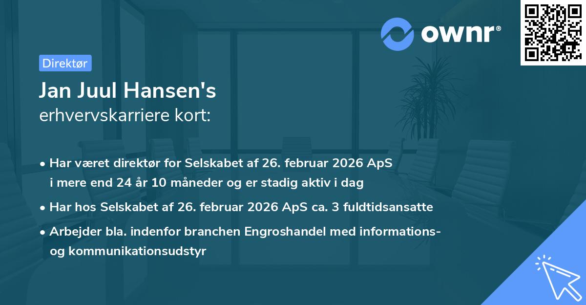 Jan Juul Hansen's erhvervskarriere kort