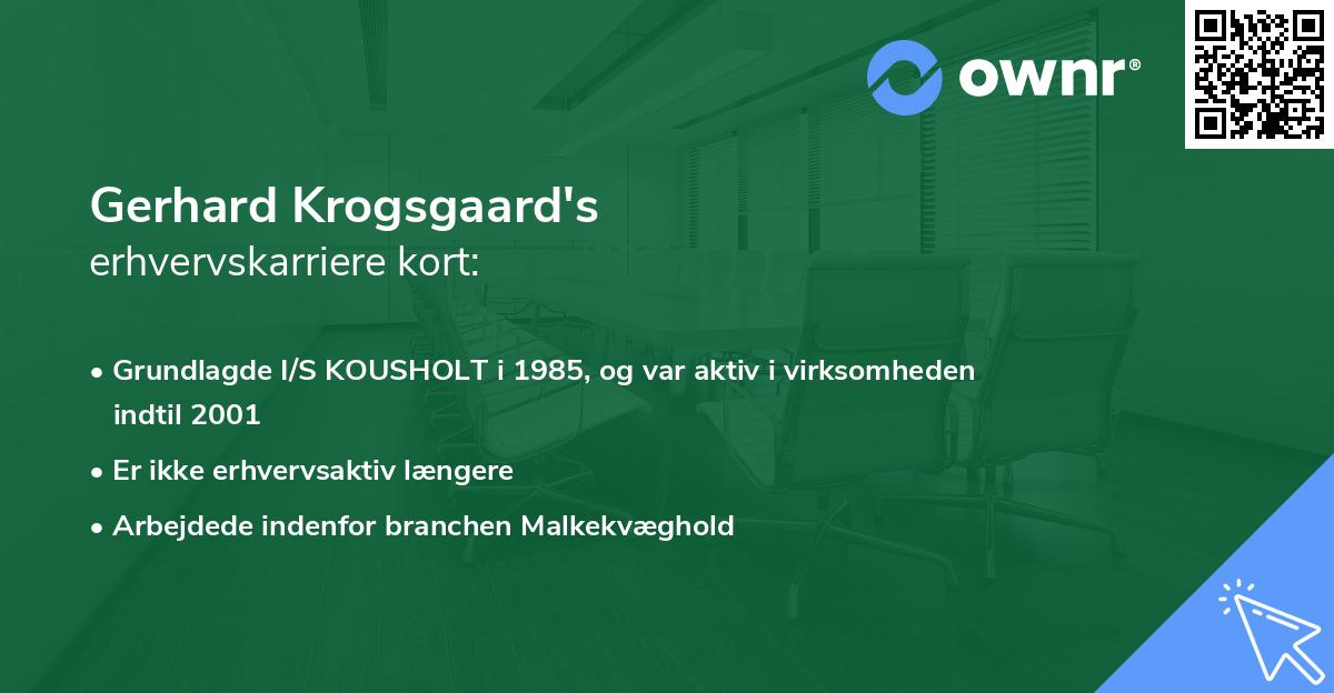 Gerhard Krogsgaard's erhvervskarriere kort