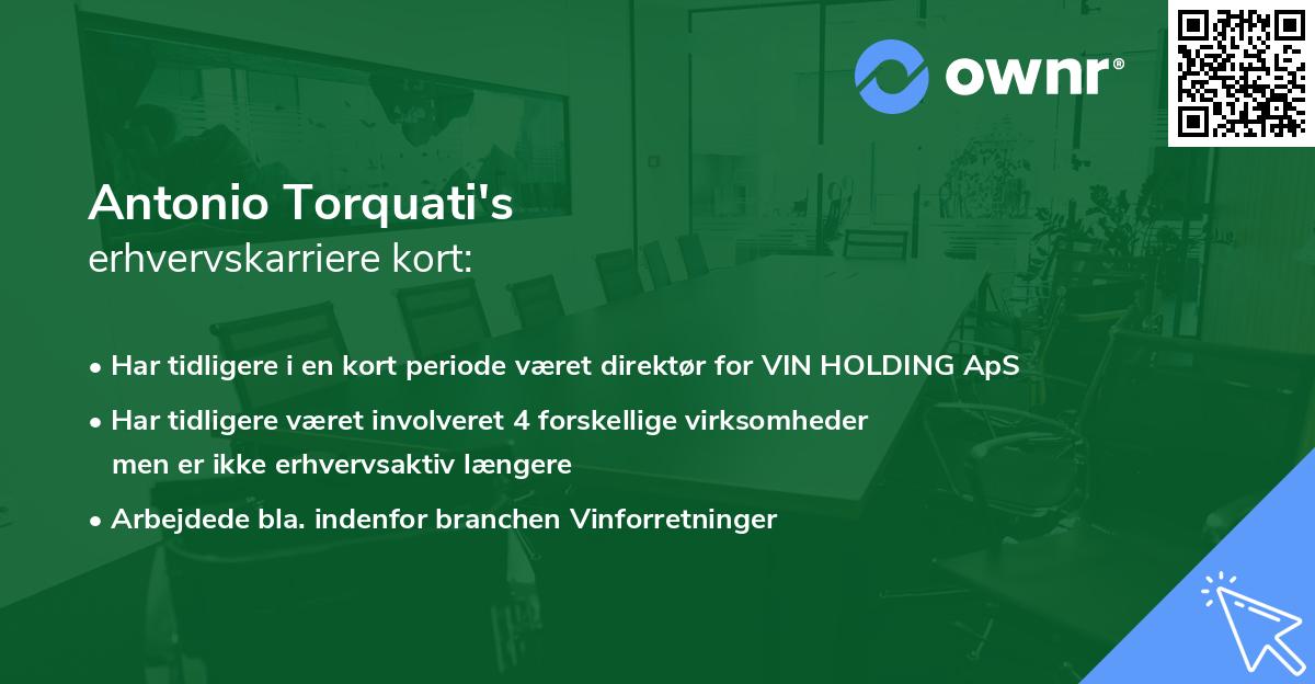 Antonio Torquati's erhvervskarriere kort