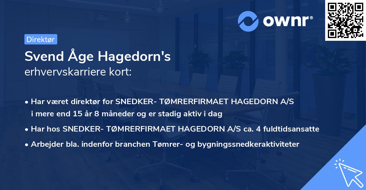 Svend Åge Hagedorn's erhvervskarriere kort