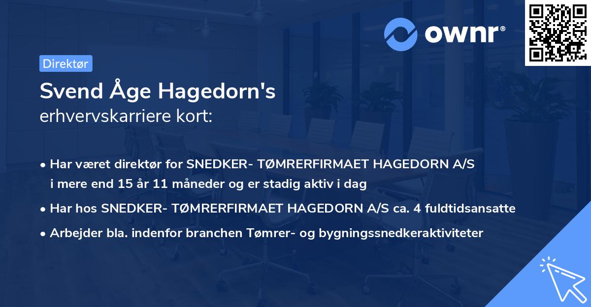 Svend Åge Hagedorn's erhvervskarriere kort