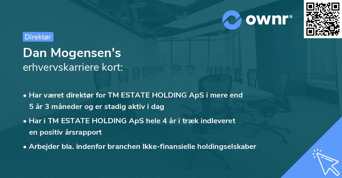 Dan Mogensen's erhvervskarriere kort