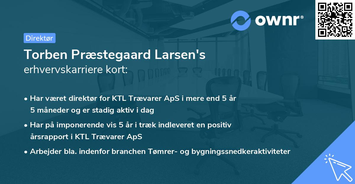 Torben Præstegaard Larsen's erhvervskarriere kort