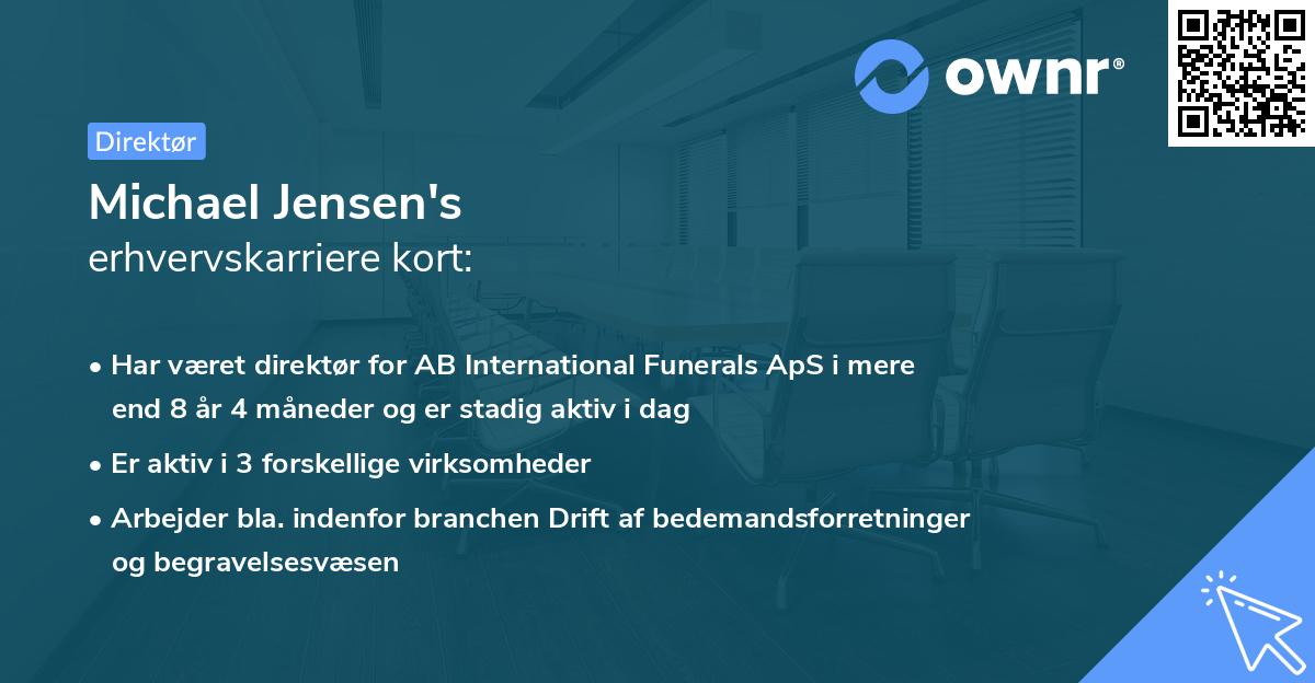 Michael Jensen's erhvervskarriere kort