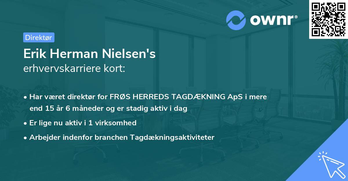 Erik Herman Nielsen's erhvervskarriere kort