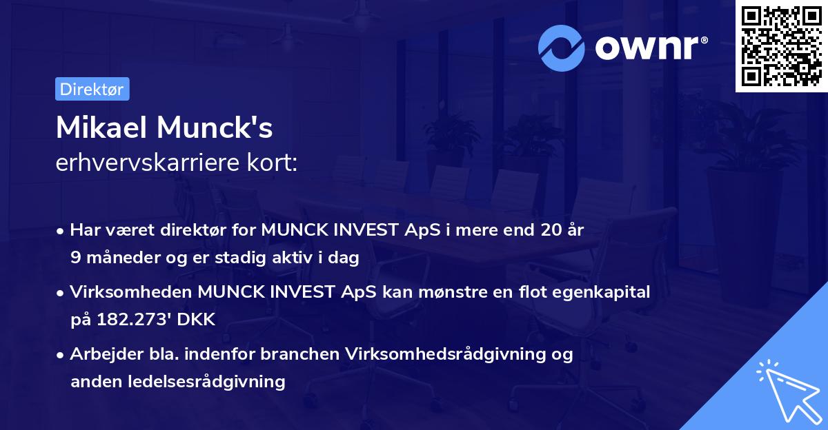 Mikael Munck's erhvervskarriere kort