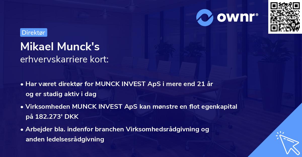 Mikael Munck's erhvervskarriere kort