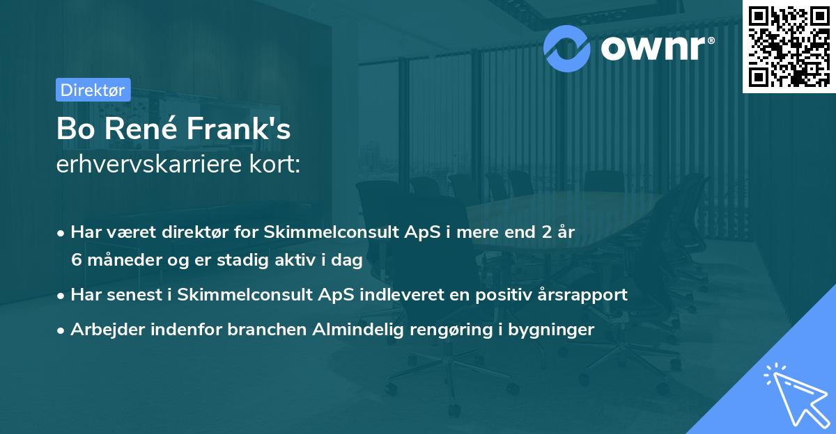 Bo René Frank's erhvervskarriere kort
