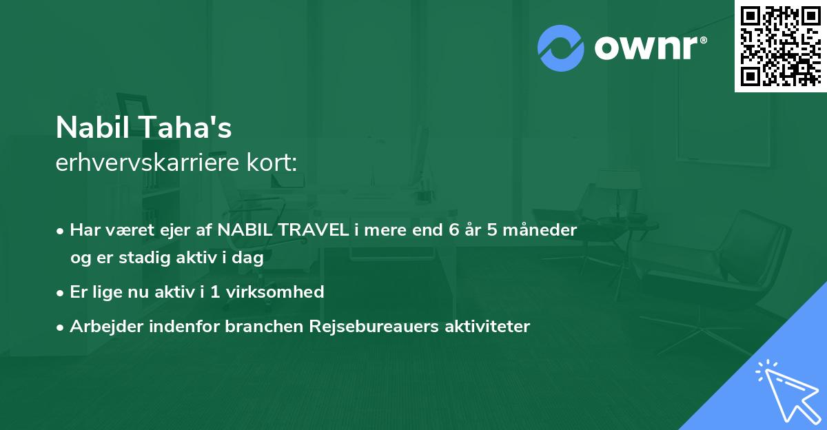 Nabil Taha's erhvervskarriere kort