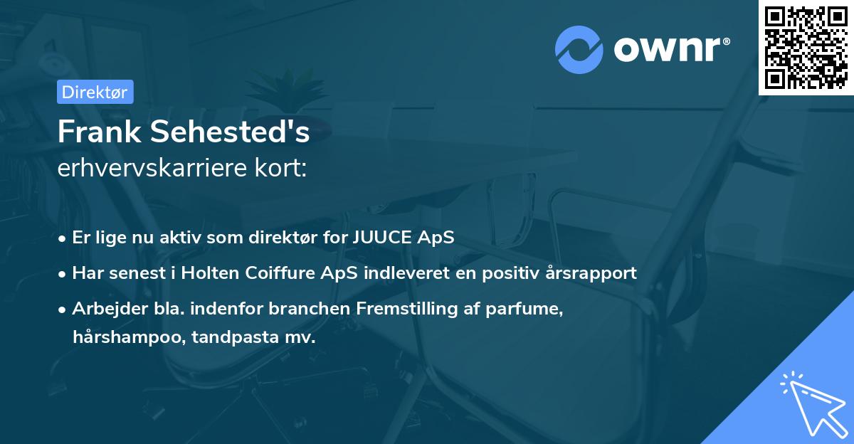 Frank Sehested's erhvervskarriere kort