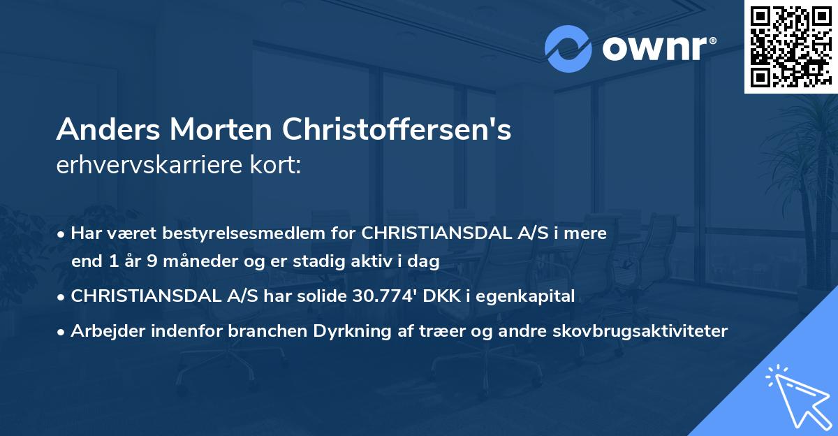Anders Morten Christoffersen's erhvervskarriere kort