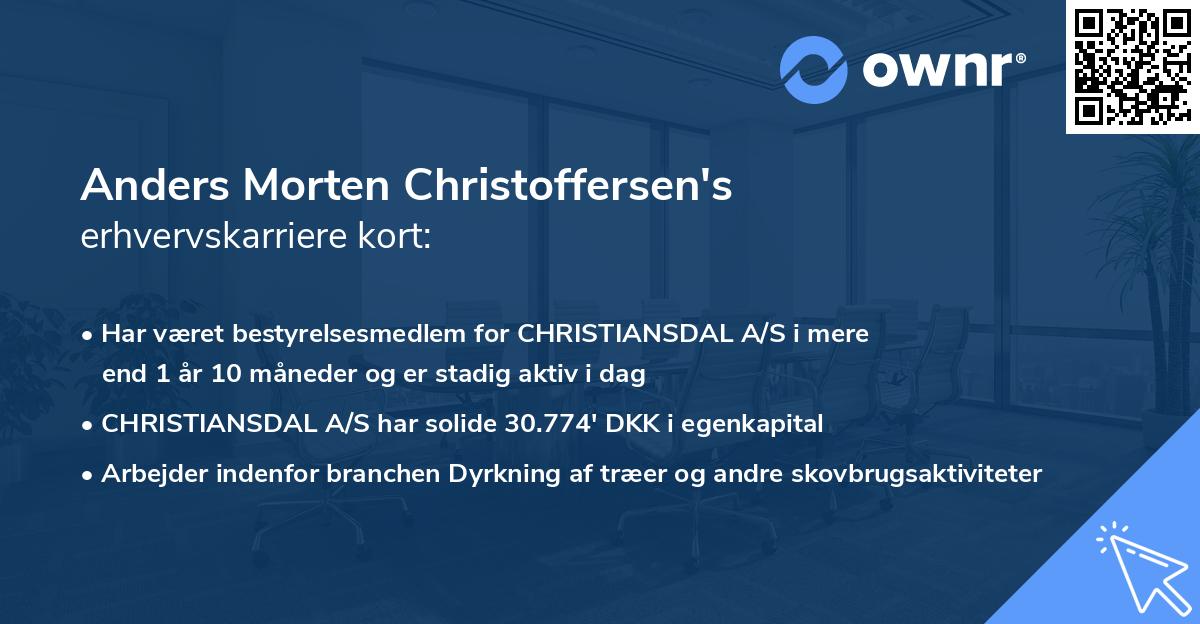 Anders Morten Christoffersen's erhvervskarriere kort