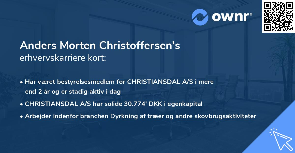 Anders Morten Christoffersen's erhvervskarriere kort