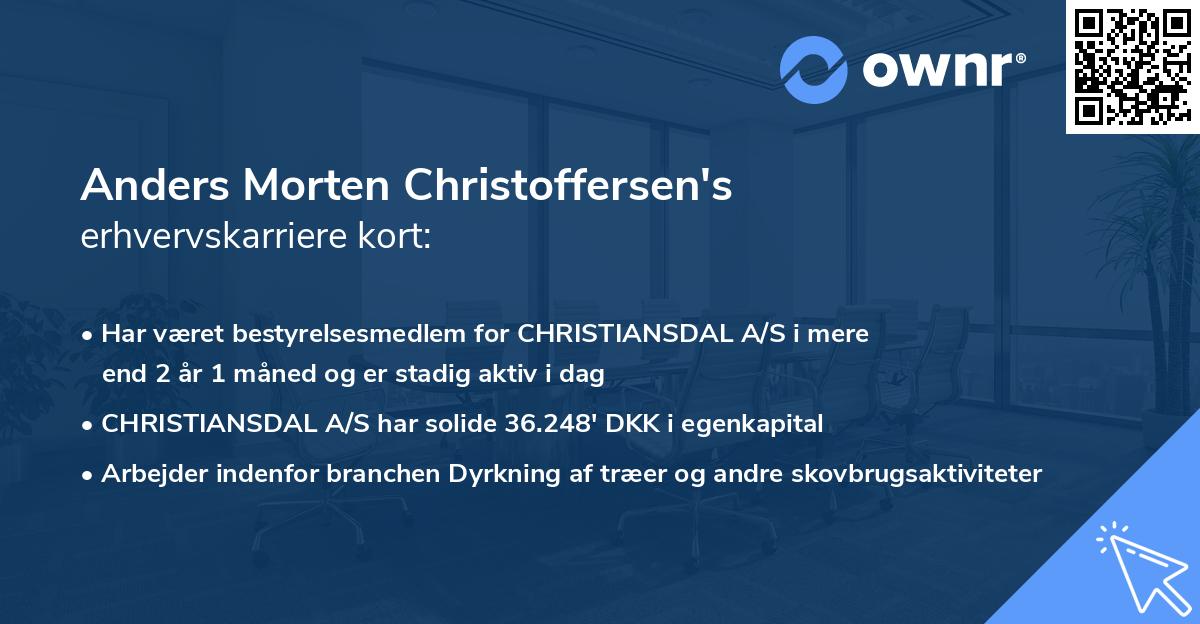Anders Morten Christoffersen's erhvervskarriere kort