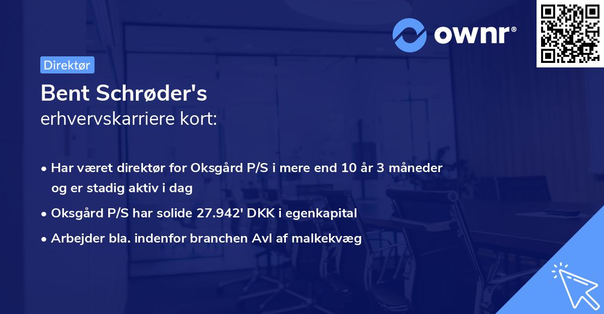 Bent Schrøder's erhvervskarriere kort