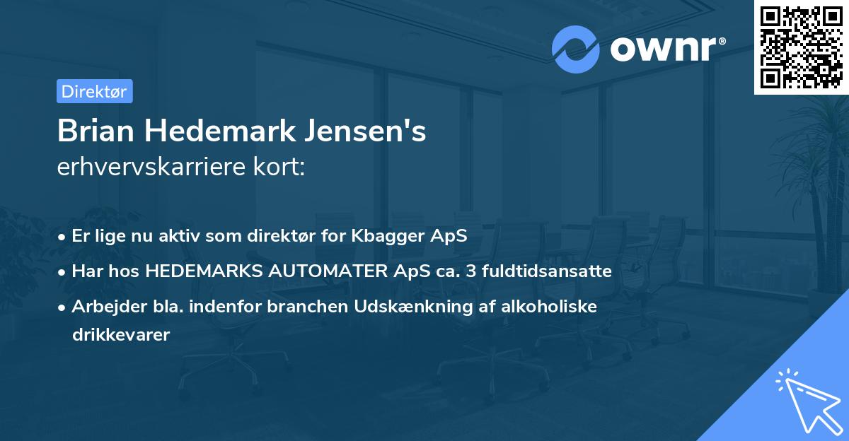 Brian Hedemark Jensen's erhvervskarriere kort