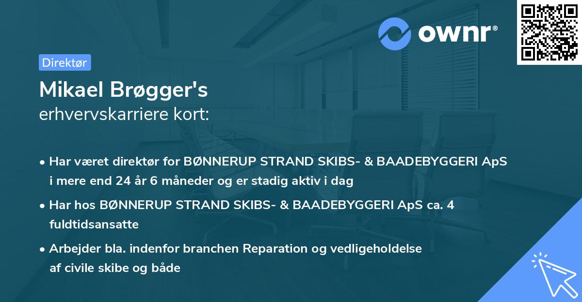 Mikael Brøgger's erhvervskarriere kort