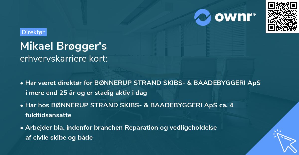 Mikael Brøgger's erhvervskarriere kort