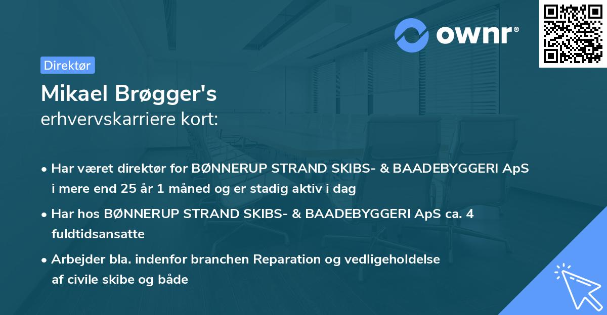 Mikael Brøgger's erhvervskarriere kort