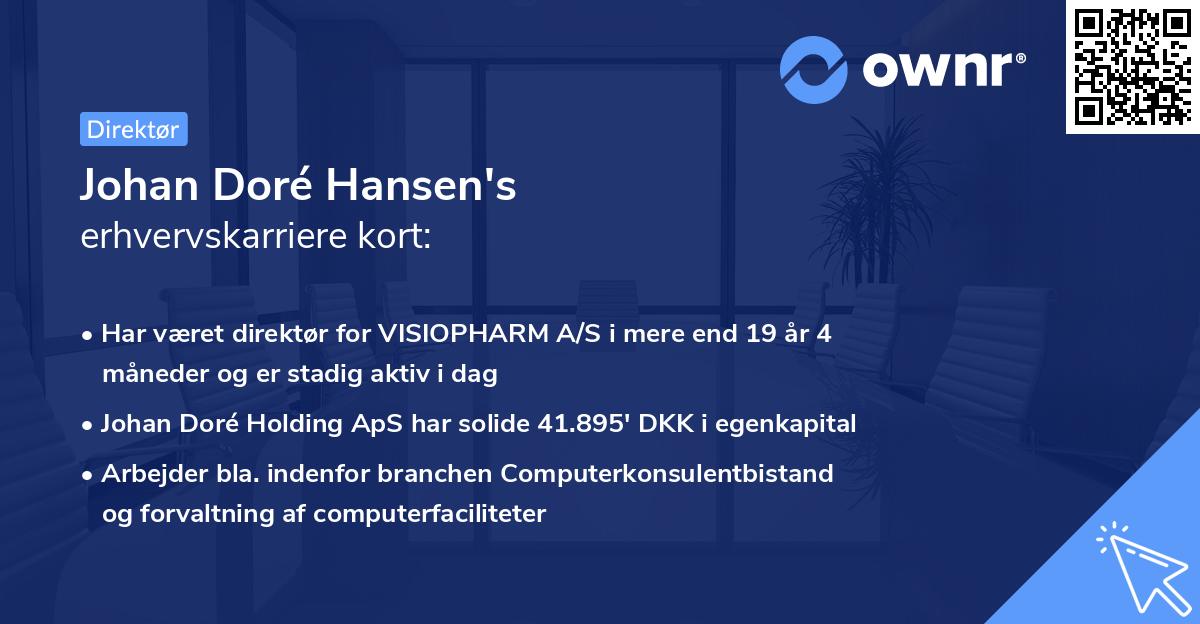 Johan Doré Hansen's erhvervskarriere kort
