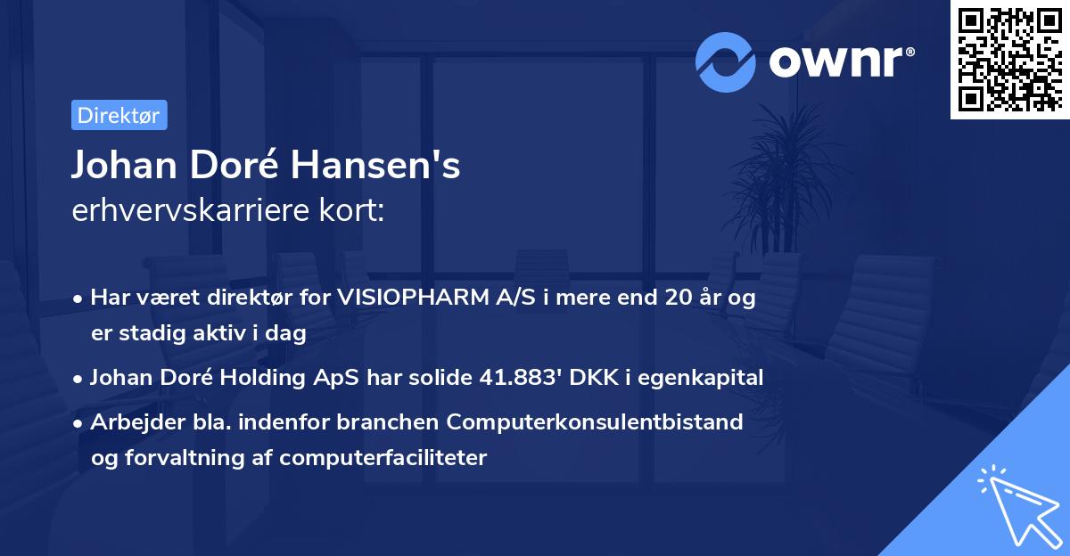 Johan Doré Hansen's erhvervskarriere kort