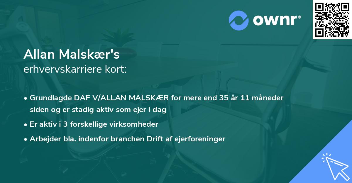 Allan Malskær's erhvervskarriere kort