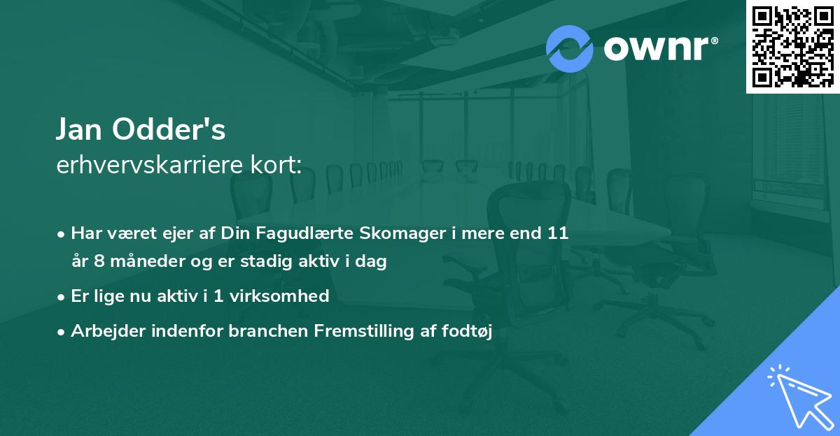Jan Odder's erhvervskarriere kort