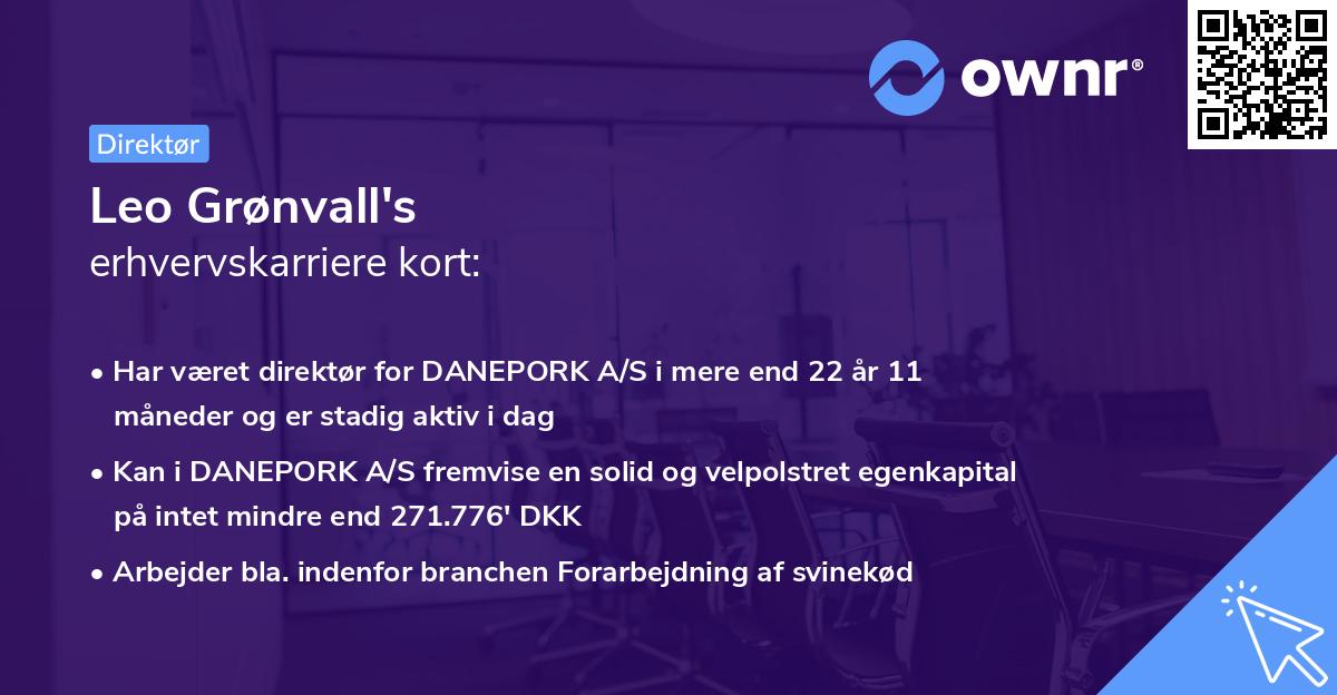 Leo Grønvall's erhvervskarriere kort