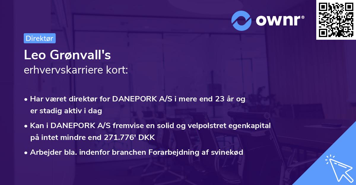 Leo Grønvall's erhvervskarriere kort