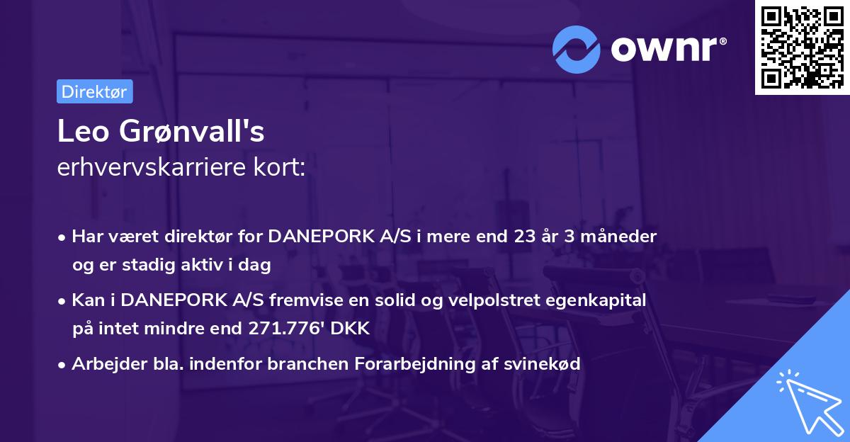 Leo Grønvall's erhvervskarriere kort
