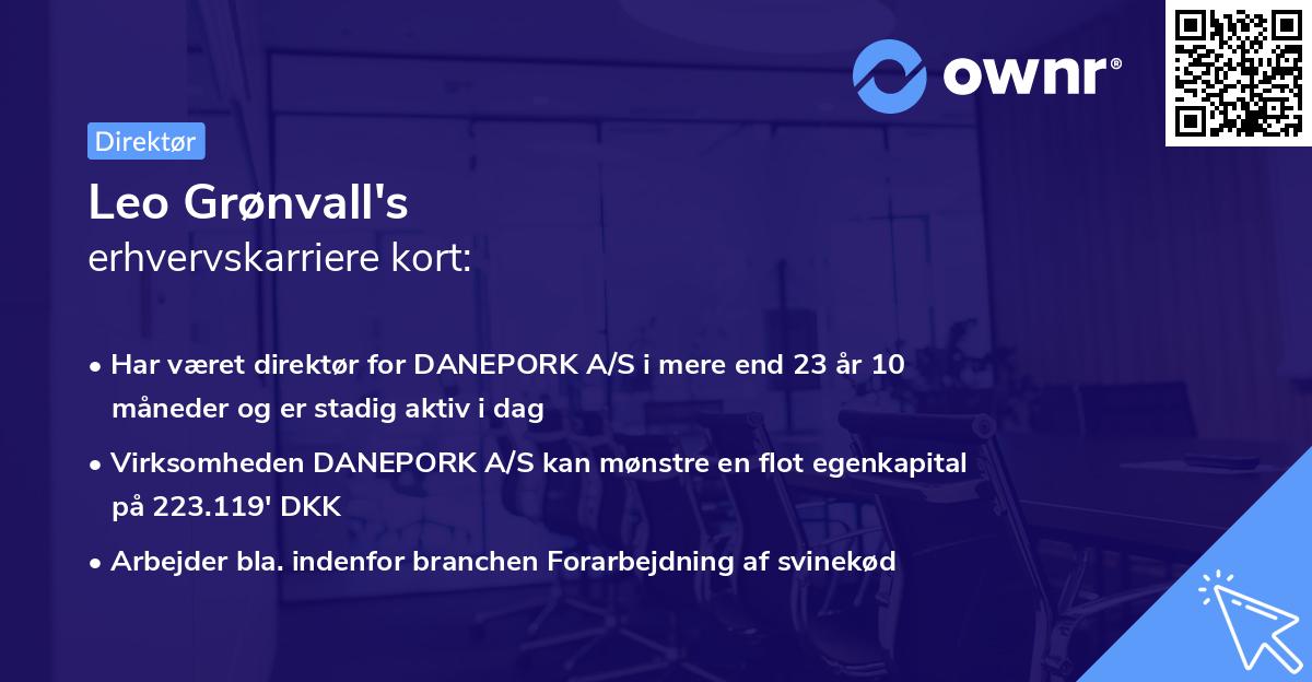 Leo Grønvall's erhvervskarriere kort
