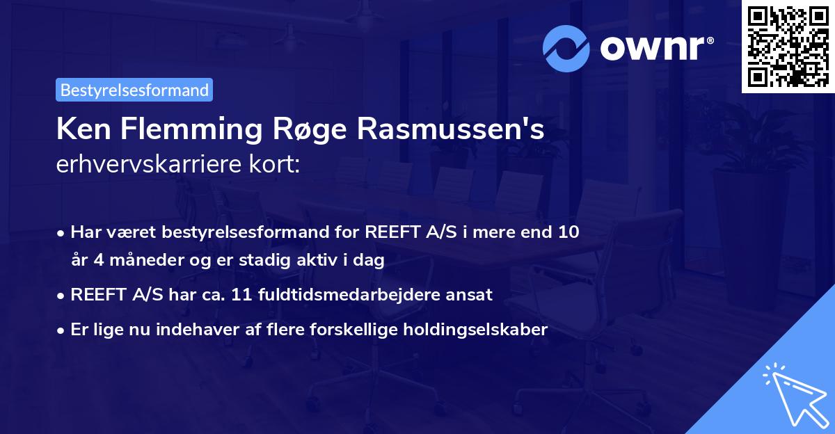 Ken Flemming Røge Rasmussen's erhvervskarriere kort