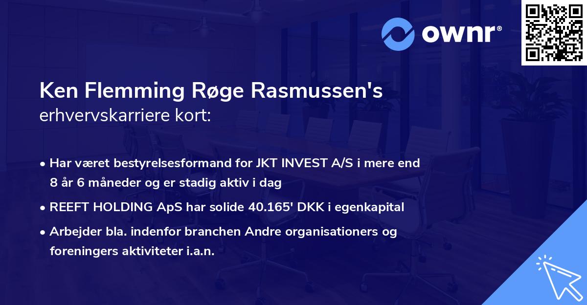 Ken Flemming Røge Rasmussen's erhvervskarriere kort
