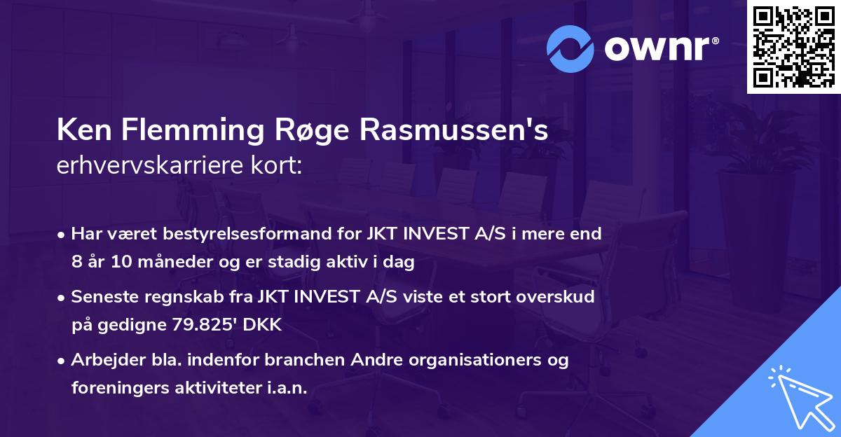 Ken Flemming Røge Rasmussen's erhvervskarriere kort