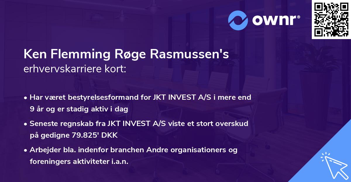 Ken Flemming Røge Rasmussen's erhvervskarriere kort