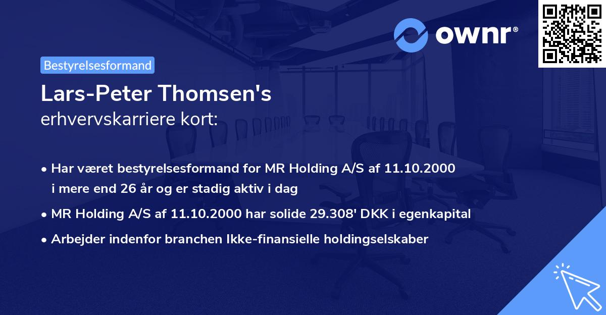 Lars-Peter Thomsen's erhvervskarriere kort
