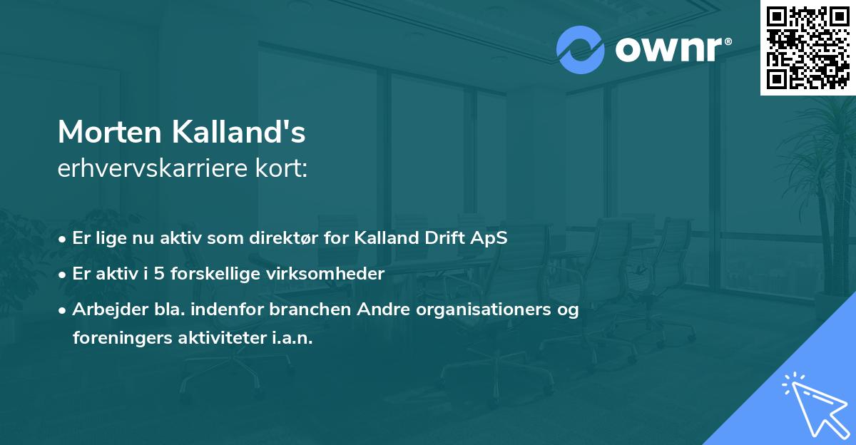 Morten Kalland's erhvervskarriere kort