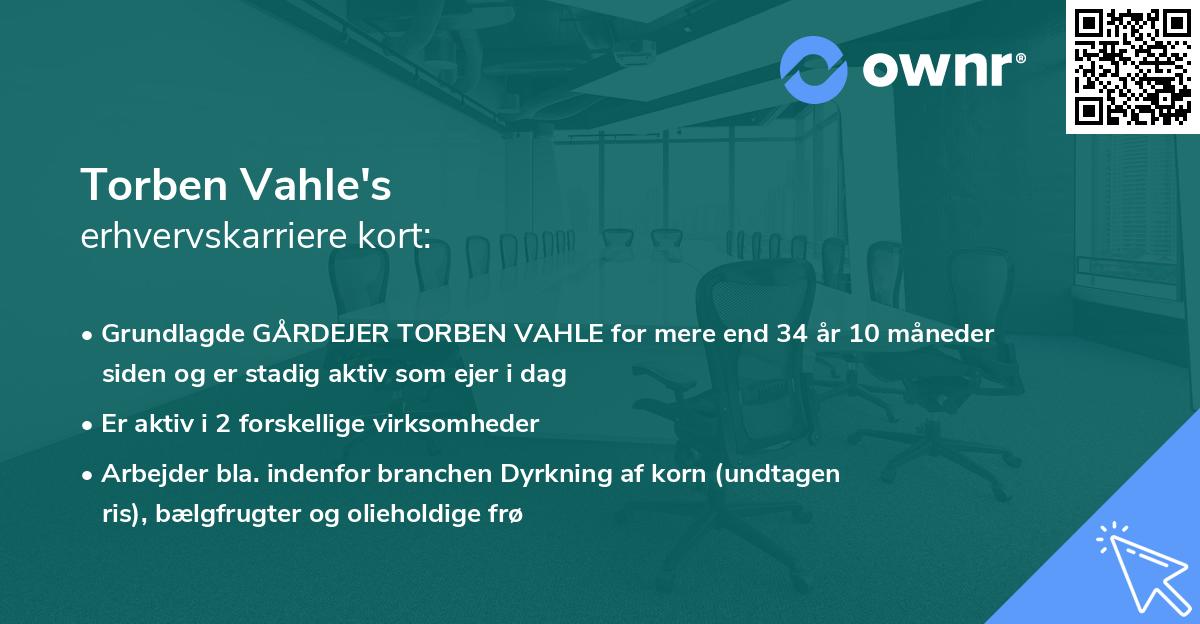 Torben Vahle's erhvervskarriere kort