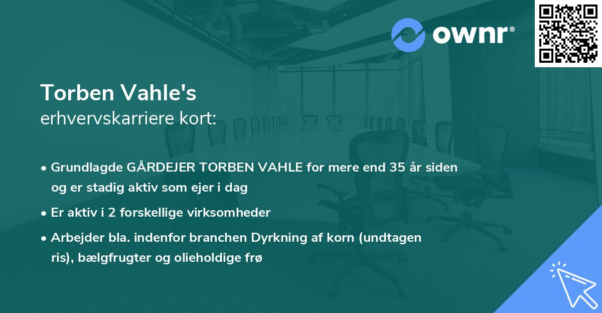 Torben Vahle's erhvervskarriere kort