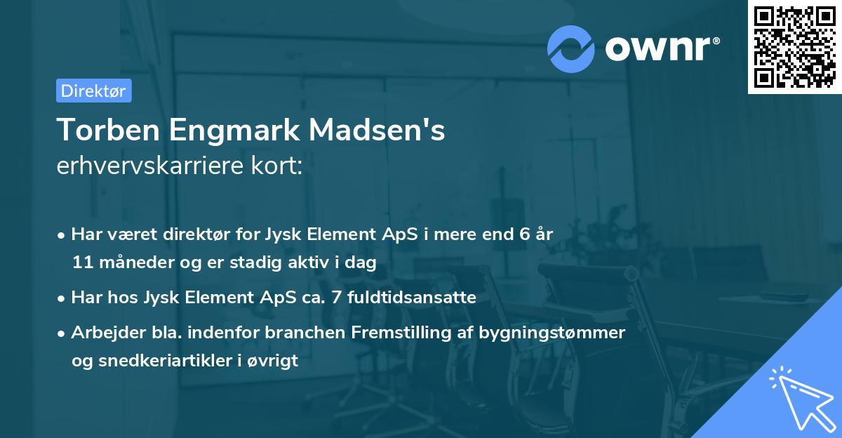 Torben Engmark Madsen's erhvervskarriere kort