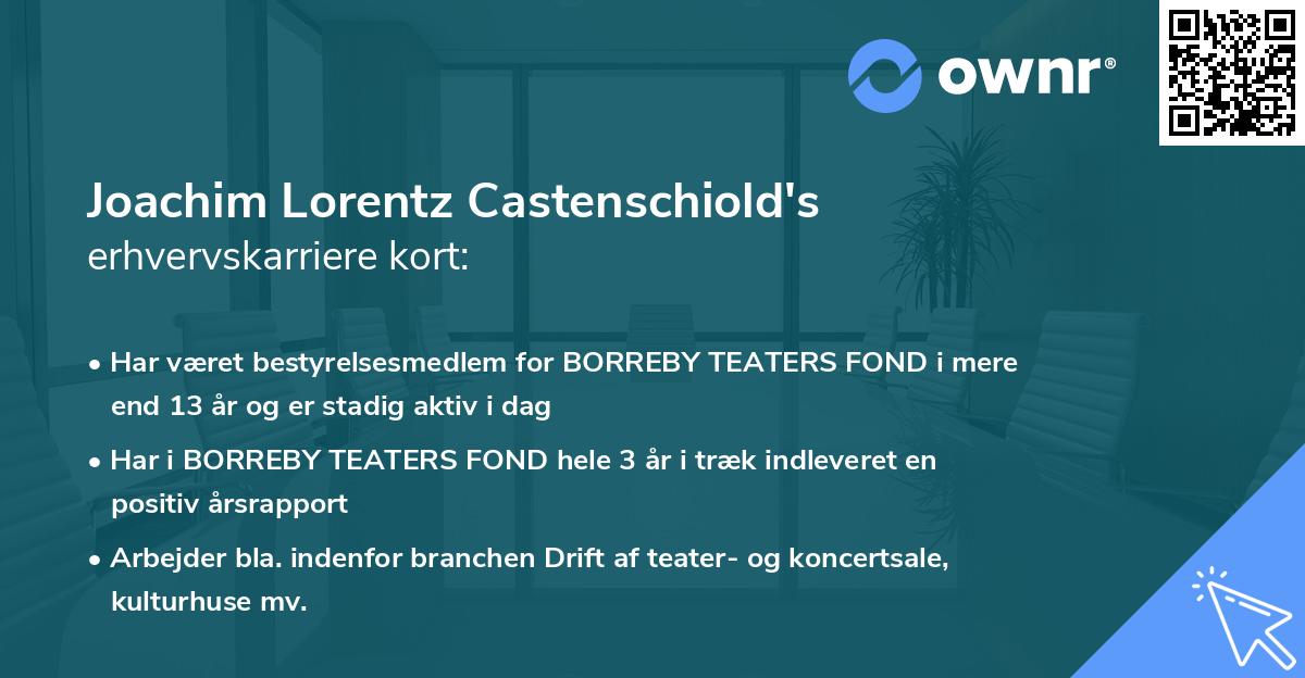 Joachim Lorentz Castenschiold's erhvervskarriere kort