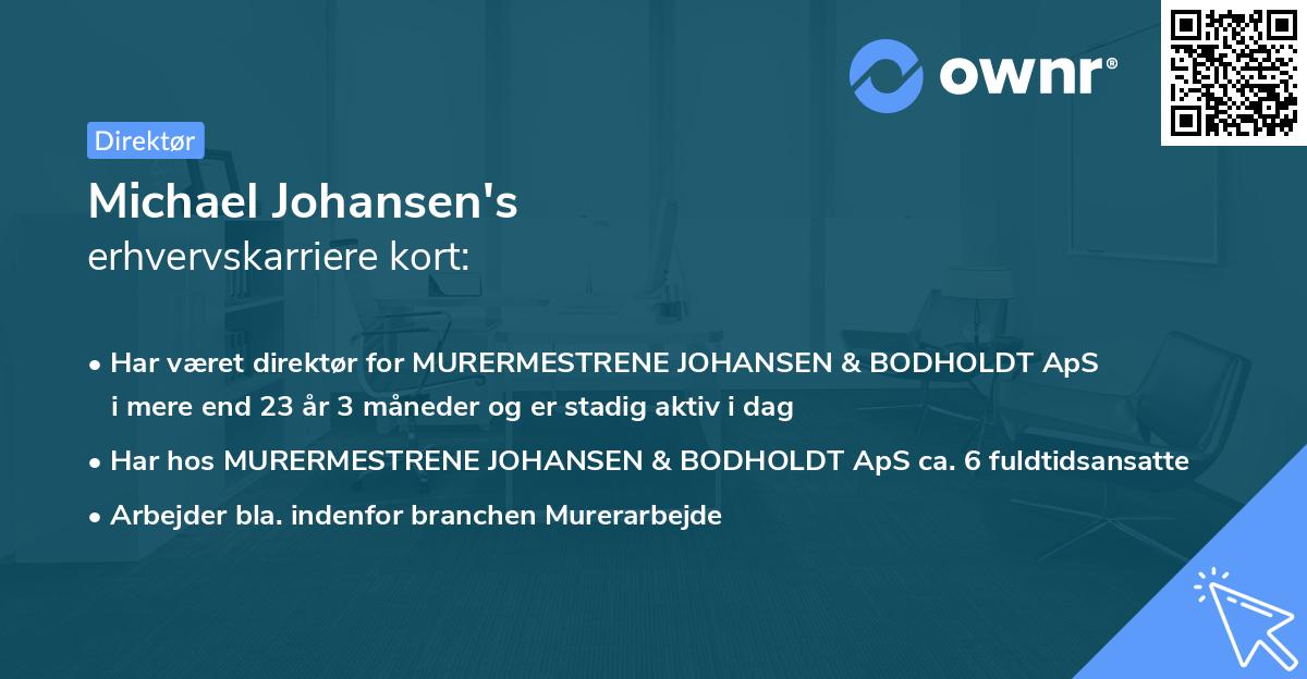 Michael Johansen's erhvervskarriere kort
