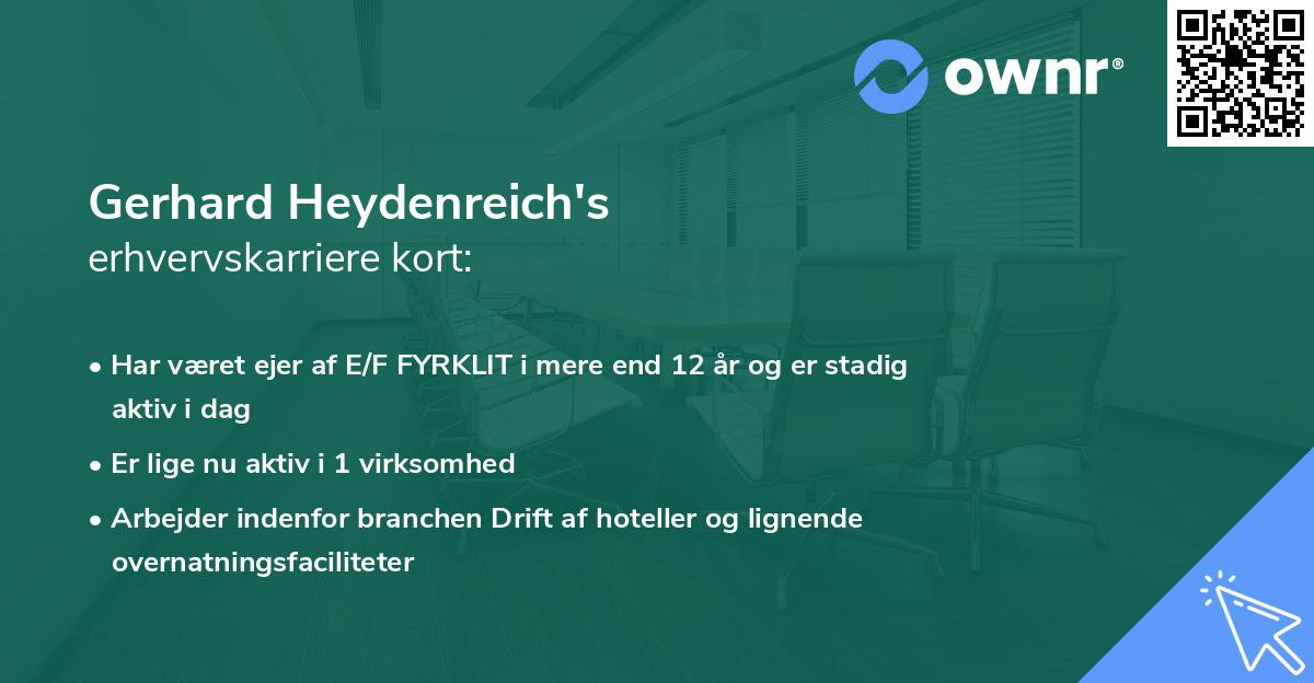 Gerhard Heydenreich's erhvervskarriere kort