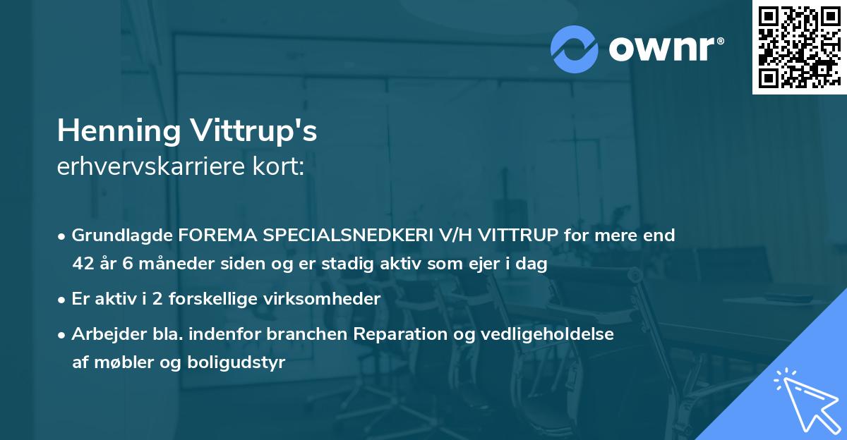 Henning Vittrup's erhvervskarriere kort