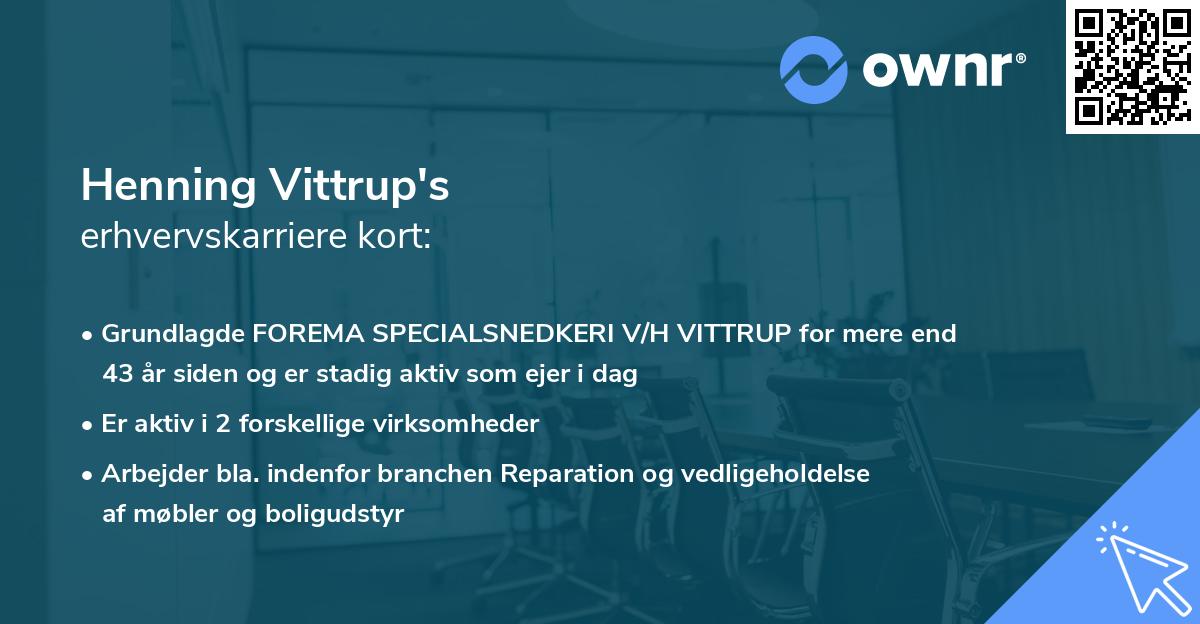 Henning Vittrup's erhvervskarriere kort